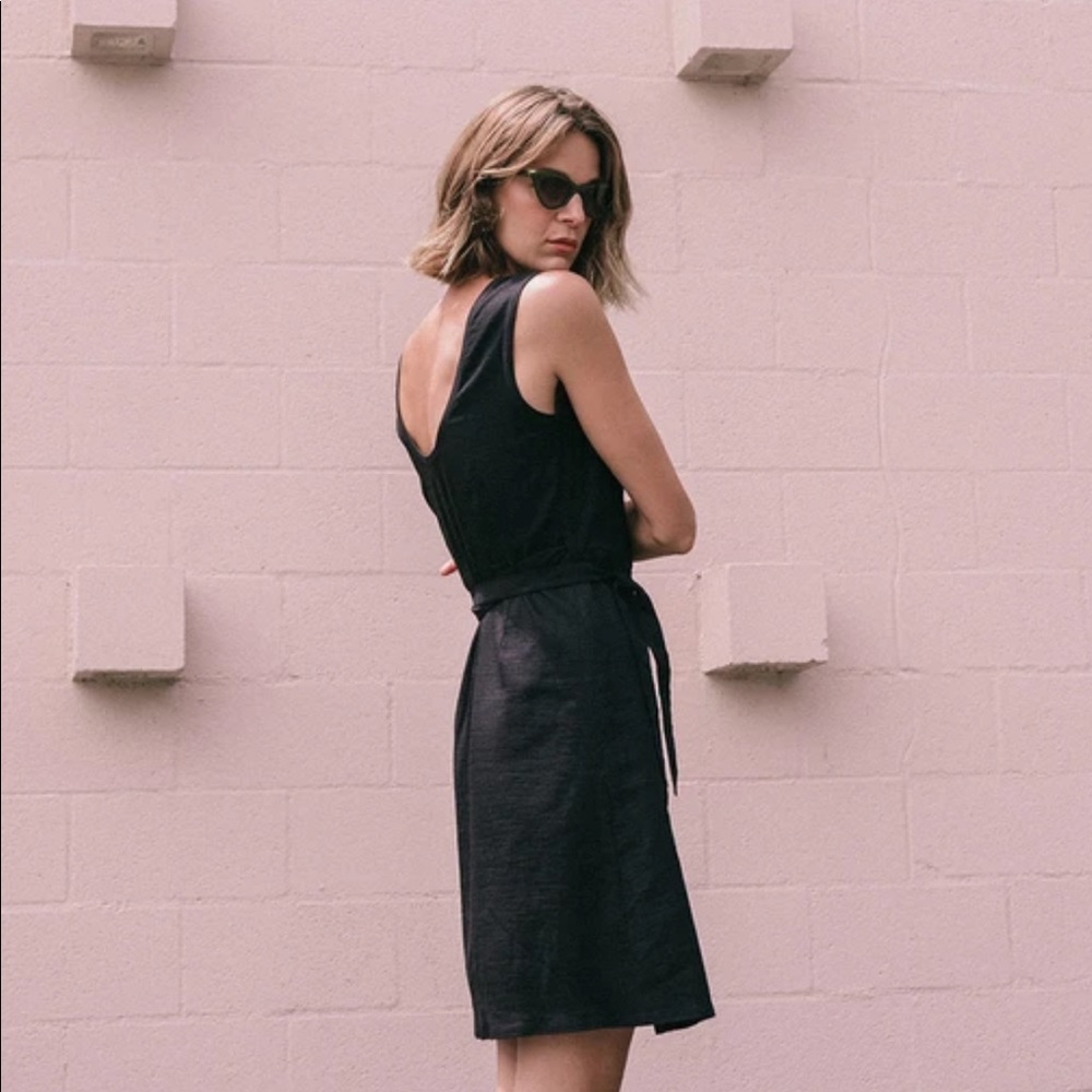 ADAY Wind down wrap dress - black